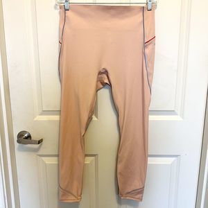 Fabletics XL High Waisted Motion 365 7/8 Leggings Pink Sandalwood Reflective